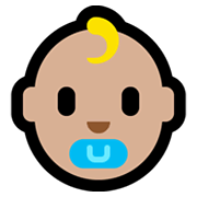 👶🏼 Emoji Bebé: Tono De Piel Claro Medio en Microsoft Windows 10 May 2019 Update.
