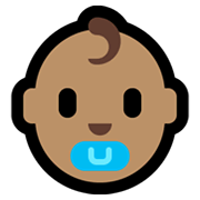 👶🏽 Emoji Bebé: Tono De Piel Medio en Microsoft Windows 10 May 2019 Update.