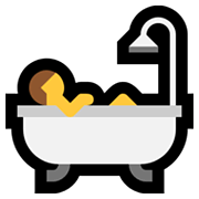 Emoji 🛀 Persona Che Fa Il Bagno su Microsoft Windows 10 May 2019 Update.
