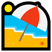 Emoji 🏖️ Spiaggia Con Ombrellone su Microsoft Windows 10 May 2019 Update.