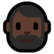 Emoji 🧔🏿 Uomo Con La Barba: Carnagione Scura su Microsoft Windows 10 May 2019 Update.