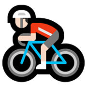 Emoji 🚴🏻 Ciclista: Carnagione Chiara su Microsoft Windows 10 May 2019 Update.