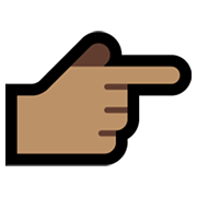 ☛🏽 Emoji Indicador de dirección hacia la derecha (pintado): Tono De Piel Medio en Microsoft Windows 10 May 2019 Update.