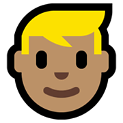 Émoji 👱🏽‍♂️ Homme Blond : Peau Légèrement Mate sur Microsoft Windows 10 May 2019 Update.