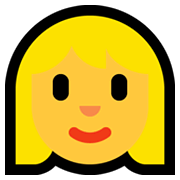 Émoji 👱‍♀️ Femme Blonde sur Microsoft Windows 10 May 2019 Update.