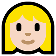 Émoji 👱🏻‍♀️ Femme Blonde : Peau Claire sur Microsoft Windows 10 May 2019 Update.