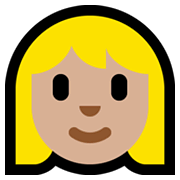 Emoji 👱🏼‍♀️ Donna Bionda: Carnagione Abbastanza Chiara su Microsoft Windows 10 May 2019 Update.