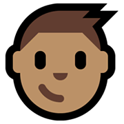 Emoji 👦🏽 Bambino: Carnagione Olivastra su Microsoft Windows 10 May 2019 Update.