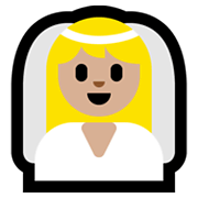 👰🏼 Emoji Noiva: Pele Morena Clara na Microsoft Windows 10 May 2019 Update.
