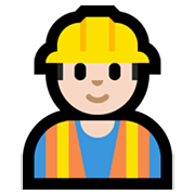 👷🏻 Emoji Bauarbeiter(in): helle Hautfarbe Microsoft Windows 10 May 2019 Update.