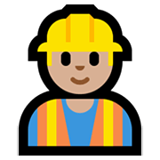 👷🏼 Emoji Bauarbeiter(in): mittelhelle Hautfarbe Microsoft Windows 10 May 2019 Update.