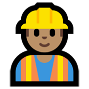 Emoji 👷🏽 Operaio Edile: Carnagione Olivastra su Microsoft Windows 10 May 2019 Update.