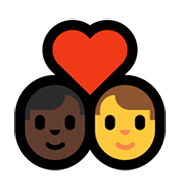 Émoji 👨🏿‍❤️‍👨 Couple Avec Cœur - Homme: Peau Foncée, Hombre sur Microsoft Windows 10 May 2019 Update.