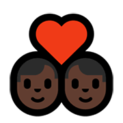 👨🏿‍❤️‍👨🏿 Emoji Casal Apaixonado - Homem: Pele Escura, Homem: Pele Escura na Microsoft Windows 10 May 2019 Update.