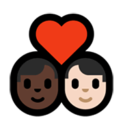 👨🏿‍❤️‍👨🏻 Emoji Casal Apaixonado - Homem: Pele Escura, Homem: Pele Clara na Microsoft Windows 10 May 2019 Update.