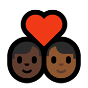 👨🏿‍❤️‍👨🏾 Emoji Pareja Enamorada - Hombre: Tono De Piel Oscuro, Hombre: Tono De Piel Oscuro Medio en Microsoft Windows 10 May 2019 Update.