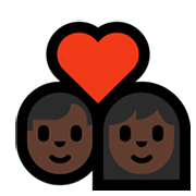 👨🏿‍❤️‍👩🏿 Emoji Liebespaar - Mann: dunkle Hautfarbe, Frau: dunkle Hautfarbe Microsoft Windows 10 May 2019 Update.