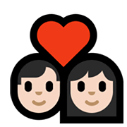Emoji 👨🏻‍❤️‍👩🏻 Coppia Con Cuore - Uomo: Carnagione Chiara, Donna: Carnagione Chiara su Microsoft Windows 10 May 2019 Update.