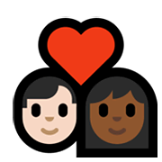 👨🏻‍❤️‍👩🏾 Emoji Pareja Enamorada - Hombre: Tono De Piel Claro, Mujer: Tono De Piel Claro Medio en Microsoft Windows 10 May 2019 Update.