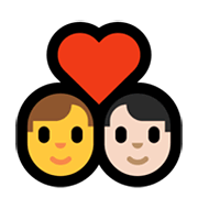 👨‍❤️‍👨🏻 Emoji Casal Apaixonado - Homem, Homem: Pele Clara na Microsoft Windows 10 May 2019 Update.