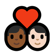 Emoji 👨🏾‍❤️‍👨🏻 Coppia Con Cuore - Uomo: Carnagione Abbastanza Scura, Uomo: Carnagione Chiara su Microsoft Windows 10 May 2019 Update.