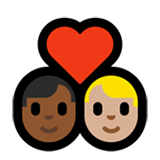 Emoji 👨🏾‍❤️‍👨🏼 Coppia Con Cuore - Uomo: Carnagione Abbastanza Scura, Uomo: Carnagione Abbastanza Chiara su Microsoft Windows 10 May 2019 Update.
