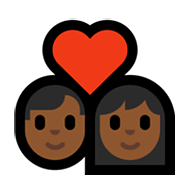 Emoji 👨🏾‍❤️‍👩🏾 Coppia Con Cuore - Uomo: Carnagione Abbastanza Scura, Donna: Carnagione Abbastanza Scura su Microsoft Windows 10 May 2019 Update.