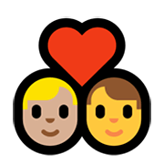 👨🏼‍❤️‍👨 Emoji Pareja Enamorada - Hombre: Tono De Piel Claro Medio, Hombre en Microsoft Windows 10 May 2019 Update.
