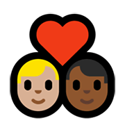 Emoji 👨🏼‍❤️‍👨🏾 Coppia Con Cuore - Uomo: Carnagione Abbastanza Chiara, Uomo: Carnagione Abbastanza Scura su Microsoft Windows 10 May 2019 Update.