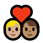 Emoji 👨🏼‍❤️‍👨🏽 Coppia Con Cuore - Uomo: Carnagione Abbastanza Chiara, Uomo: Carnagione Olivastra su Microsoft Windows 10 May 2019 Update.