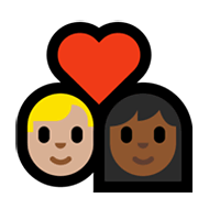 Émoji 👨🏼‍❤️‍👩🏾 Couple Avec Cœur - Homme: Peau Moyennement Claire, Femme: Peau Mate sur Microsoft Windows 10 May 2019 Update.