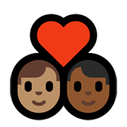 👨🏽‍❤️‍👨🏾 Emoji Pareja Enamorada - Hombre: Tono De Piel Medio, Hombre: Tono De Piel Oscuro Medio en Microsoft Windows 10 May 2019 Update.