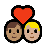 Emoji 👨🏽‍❤️‍👨🏼 Coppia Con Cuore - Uomo: Carnagione Olivastra, Uomo: Carnagione Abbastanza Chiara su Microsoft Windows 10 May 2019 Update.