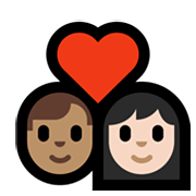 👨🏽‍❤️‍👩🏻 Emoji Pareja Enamorada - Hombre: Tono De Piel Medio, Mujer: Tono De Piel Claro en Microsoft Windows 10 May 2019 Update.