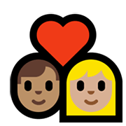 👨🏽‍❤️‍👩🏼 Emoji Pareja Enamorada - Hombre: Tono De Piel Medio, Mujer: Tono De Piel Claro Medio en Microsoft Windows 10 May 2019 Update.