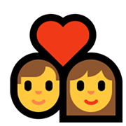 Emoji 👨‍❤️‍👩 Pareja con corazón - Uomo, Donna su Microsoft Windows 10 May 2019 Update.
