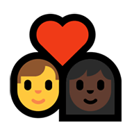 👨‍❤️‍👩🏿 Emoji Pareja Enamorada - Hombre, Mujer: Tono De Piel Oscuro en Microsoft Windows 10 May 2019 Update.