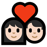 Émoji 💑🏻 Couple Avec Cœur, Peau Claire sur Microsoft Windows 10 May 2019 Update.
