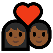 Émoji 💑🏾 Couple Avec Cœur, Peau Mate sur Microsoft Windows 10 May 2019 Update.