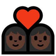 Emoji 👩🏿‍❤️‍👩🏿 Coppia Con Cuore - Donna: Carnagione Scura, Donna: Carnagione Scura su Microsoft Windows 10 May 2019 Update.