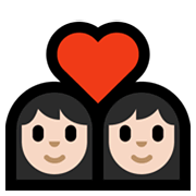 Émoji 👩🏻‍❤️‍👩🏻 Couple Avec Cœur - Femme: Peau Claire, Femme: Peau Claire sur Microsoft Windows 10 May 2019 Update.