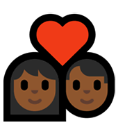 Emoji 👩🏾‍❤️‍👨🏾 Coppia Con Cuore - Donna: Carnagione Abbastanza Scura, Uomo: Carnagione Abbastanza Scura su Microsoft Windows 10 May 2019 Update.