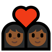 Émoji 👩🏾‍❤️‍👩🏾 Couple Avec Cœur - Femme: Peau Mate, Femme: Peau Mate sur Microsoft Windows 10 May 2019 Update.