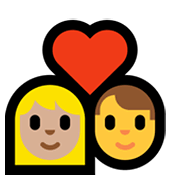 👩🏼‍❤️‍👨 Emoji sich küssendes Paar - Frau, Mann: mittelhelle Hautfarbe,mittlere Hautfarbe Microsoft Windows 10 May 2019 Update.