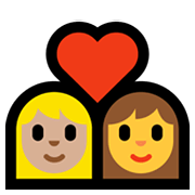 👩🏼‍❤️‍👩 Emoji Pareja Enamorada - Mujer: Tono De Piel Claro Medio, Mujer en Microsoft Windows 10 May 2019 Update.