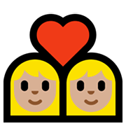 Émoji 👩🏼‍❤️‍👩🏼 Couple Avec Cœur - Femme: Peau Moyennement Claire, Femme: Peau Moyennement Claire sur Microsoft Windows 10 May 2019 Update.