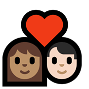 👩🏽‍❤️‍👨🏻 Emoji Pareja Enamorada - Mujer: Tono De Piel Medio, Hombre: Tono De Piel Claro en Microsoft Windows 10 May 2019 Update.