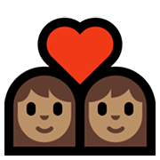 Emoji 👩🏽‍❤️‍👩🏽 Coppia Con Cuore - Donna: Carnagione Olivastra, Donna: Carnagione Olivastra su Microsoft Windows 10 May 2019 Update.