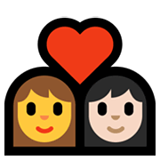 Emoji 👩‍❤️‍👩🏻 Coppia Con Cuore - Donna, Donna: Carnagione Chiara su Microsoft Windows 10 May 2019 Update.