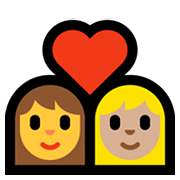 👩‍❤️‍👩🏼 Emoji Liebespaar - Frau, Frau: mittelhelle Hautfarbe Microsoft Windows 10 May 2019 Update.
